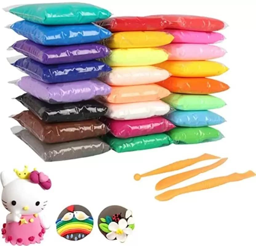 CREATURE Ultra-Light Creative Art and Craft Air Dry Super Clay with Carving Molding Tools Kit for Kids (PACK of 1)