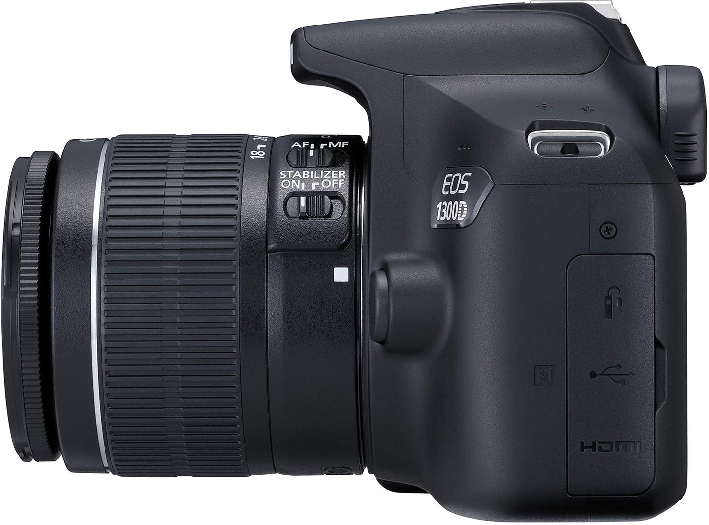 Canon EOS 1300D 18MP Digital SLR Camera (Black) with 18-55mm ISII Lens, 16GB Card and Carry Case