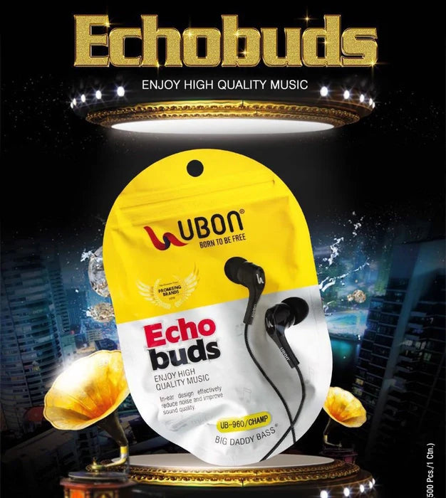 Ubon UB960 Wired Earphone With Mic - ECHO BUDS High Bass