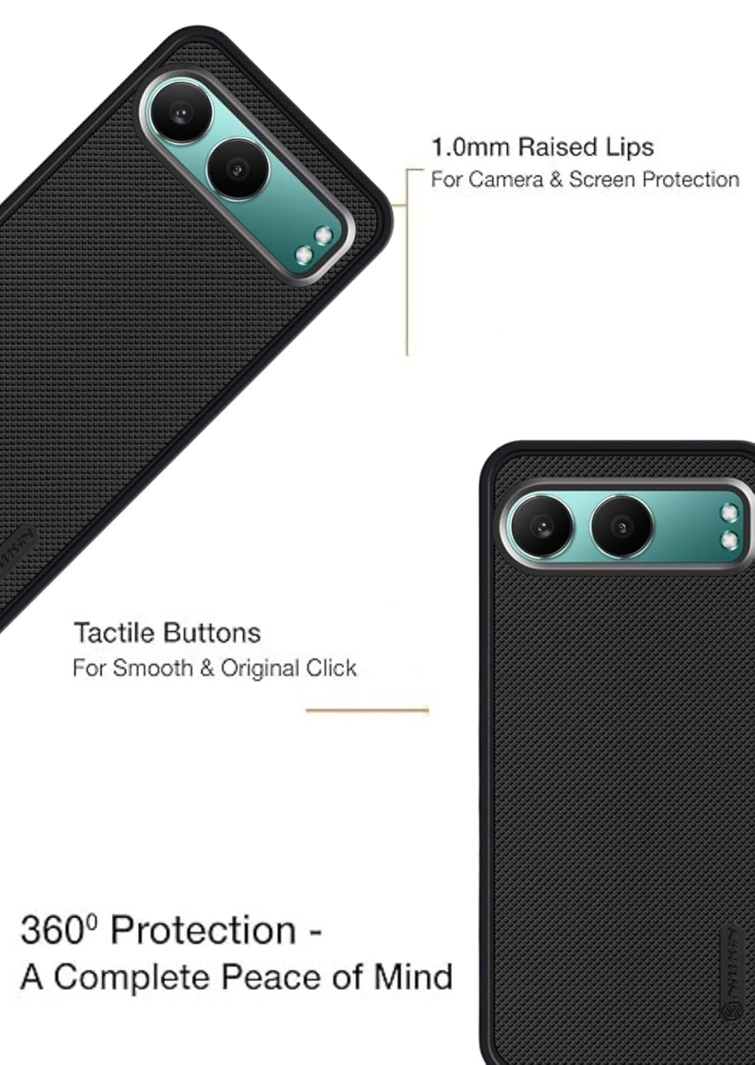 Dsfinest Back Cover Case for OnePlus Nord 4 5G Slim & Lightweight | Ultra-Premium Dotted Design | Camera Protection Bump | Fabric Texture Back Case Cover OnePlus Nord 4 5G [PC & TPU, Black]