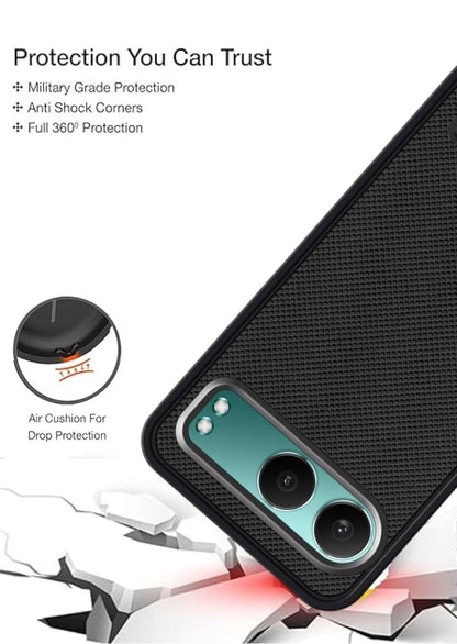 Dsfinest Back Cover Case for OnePlus Nord 4 5G Slim & Lightweight | Ultra-Premium Dotted Design | Camera Protection Bump | Fabric Texture Back Case Cover OnePlus Nord 4 5G [PC & TPU, Black]