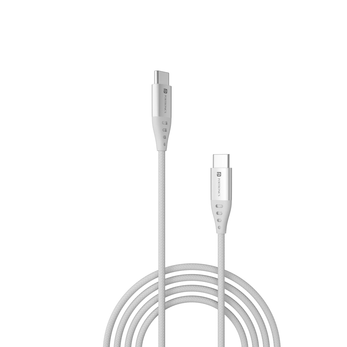 Portronics Konnect C1 20W PD Type C to Type C Unbreakable Data & Charging Cable, Nylon Braided with Metal Heads, 1M Length