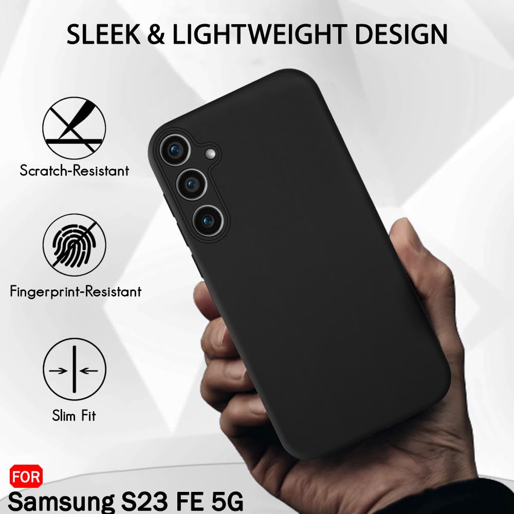 Samsung Galaxy S23 FE 5G | Slim Fit Protective Design | Ultra Matte Finish | Camera Protection Bump | Soft Silicon Back Cover Case for Samsung S23 FE 5G (Black)