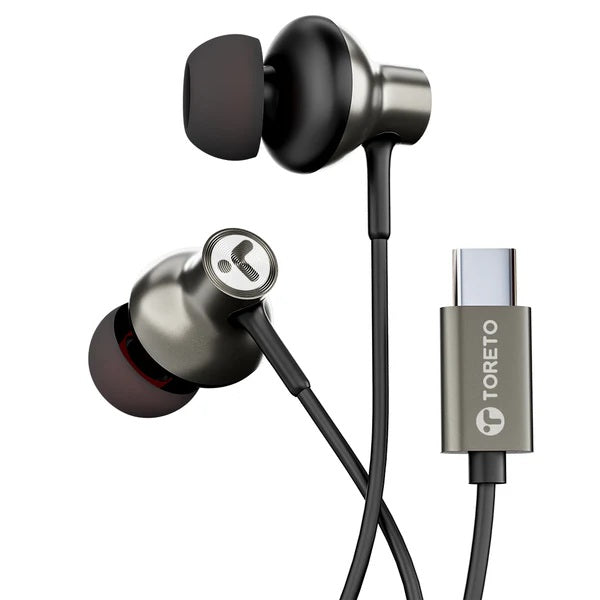 TOORETO TOR 1213 Zen Type C Earphone Colour - Black Warranty - 6 Months