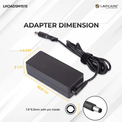 Enter BIS Certified 65W, 18.5V/3.5A, 3 Pin High-Efficiency AC Laptop Charger/Adapter for HP Laptops (Without Power Cord)