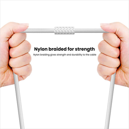 Portronics Konnect C1 20W PD Type C to Type C Unbreakable Data & Charging Cable, Nylon Braided with Metal Heads, 1M Length