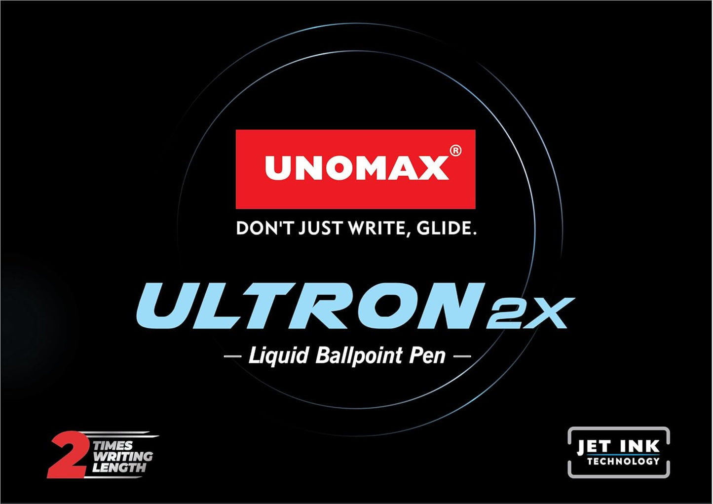 UNOMAX Ultron 2X Ball Pen - Set of 10 (Jet Blue/ Black) | Unleash the Art of Writing with Elegance | Matt Finish Body | 0.7mm Tip Size for Superior Precision | Jet Ink Technology for Effortless