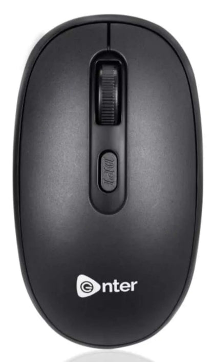 Enter Wireless Voyager Mouse with Silent Buttons, 2.4 GHz with USB Nano Dongle for PC/Mac/Laptop, Auto Power Saving Mode, 1600 DPI with Adjustable DPI Button (Black)