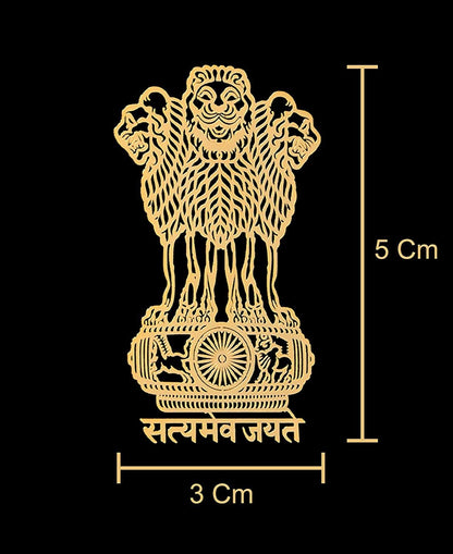 Satyamev Jayate Gold Metal 3D Sticker with matte leather skin for iPhones