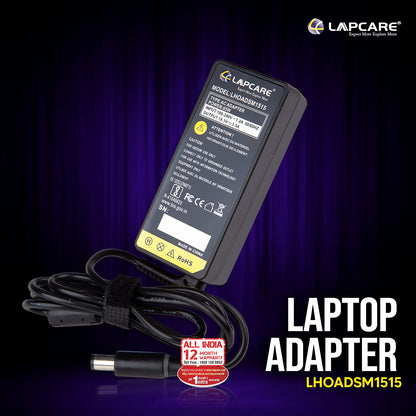 Enter BIS Certified 65W, 18.5V/3.5A, 3 Pin High-Efficiency AC Laptop Charger/Adapter for HP Laptops (Without Power Cord)