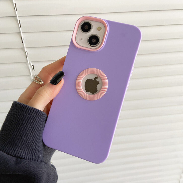 PREMIUM SILICON WITH LOGO CUT CASE FOR APPLE IPHONE SERIES