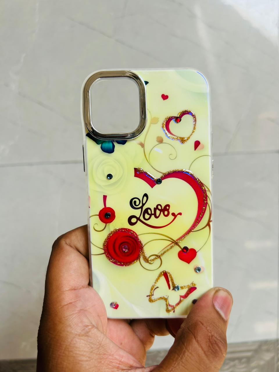 Apple iPhone 12/13 Mini PEEPERLY Back Cover Oil Painting Rhinestone Bloom Case  (Purple, Shock Proof, Pack of: 1)