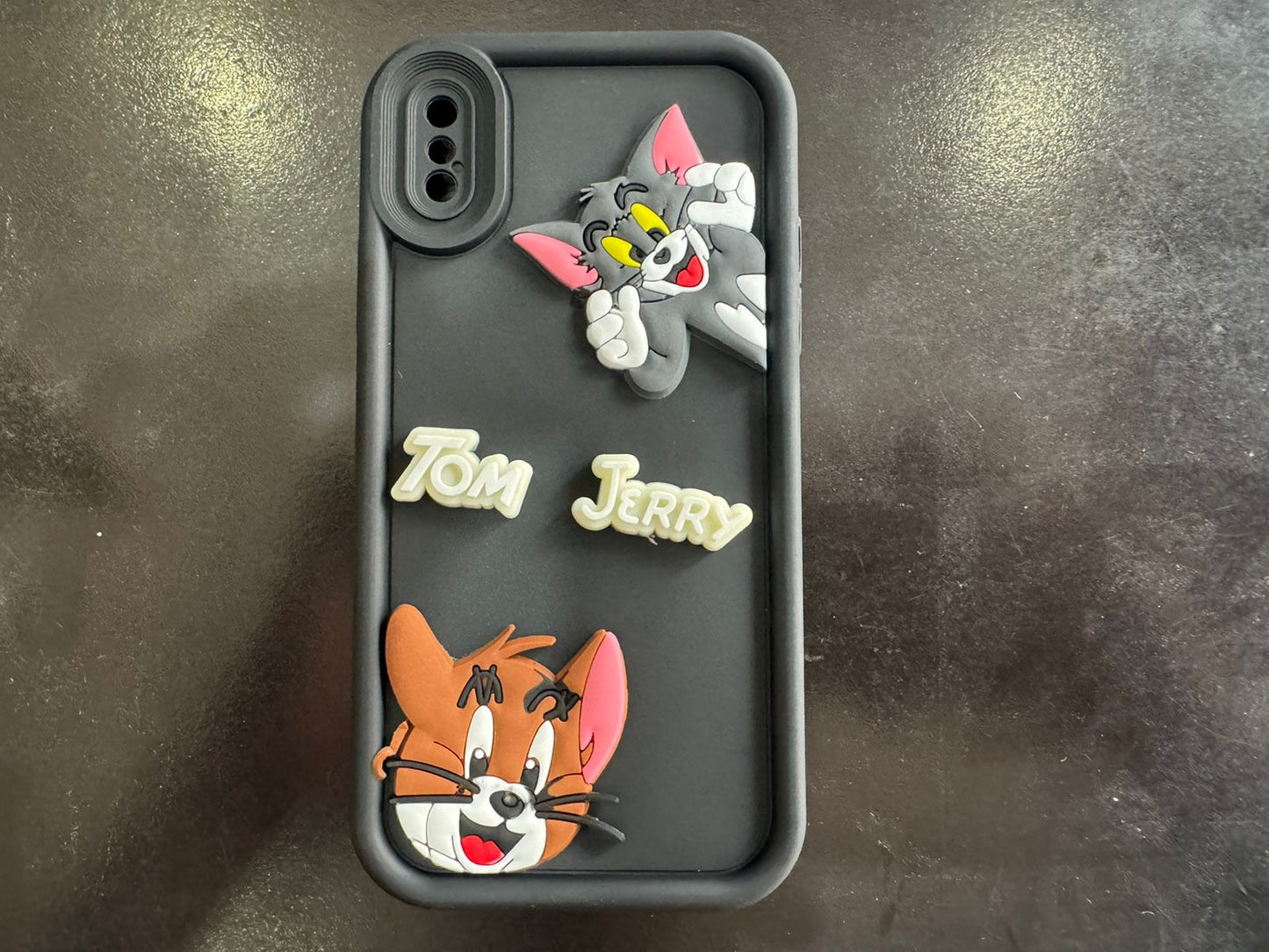 Tom and Jerry Cartoon Case, 3D Curly Tom&Jerry Funny Wave Cute Full Protective Back Case Soft Silicone