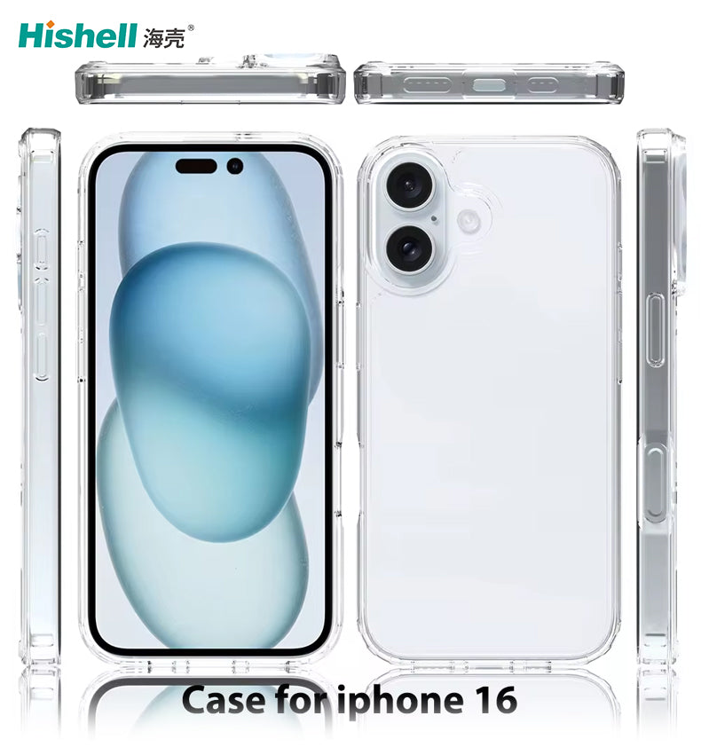 Scratch Resistant Anti Slip Back Cover Compatible with iPhone 16 - Transparent