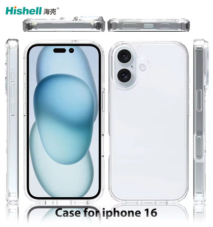 Scratch Resistant Anti Slip Back Cover Compatible with iPhone 16 - Transparent