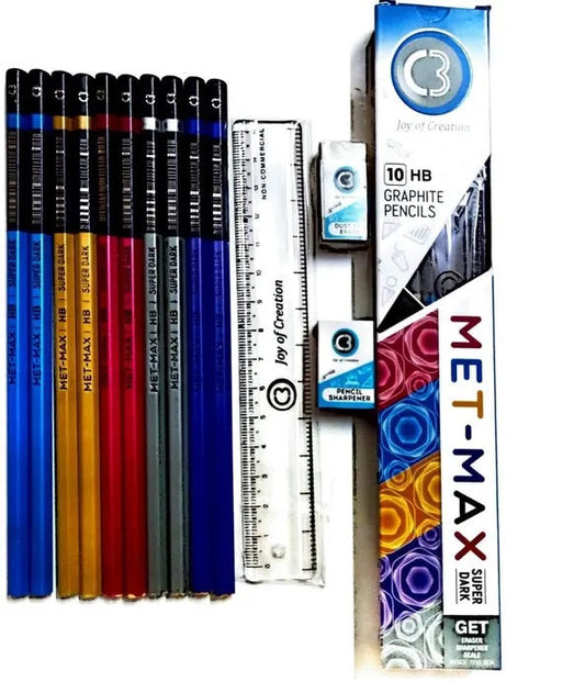 DOMS Met-Max Jar Of Pencil (Multicolor) x 3
