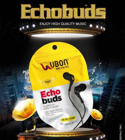 Ubon UB960 Wired Earphone With Mic - ECHO BUDS High Bass